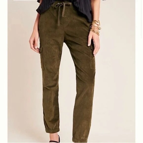 SANCTUARY Olive green Corduroy Cargo Jogger pull on Pants size 1X - Picture 2 of 16